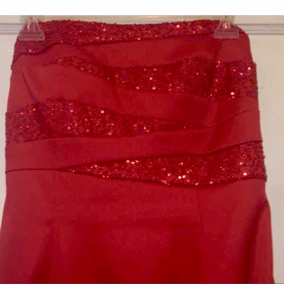 Jessica McClintock red strapless dress - Picture 2 of 6